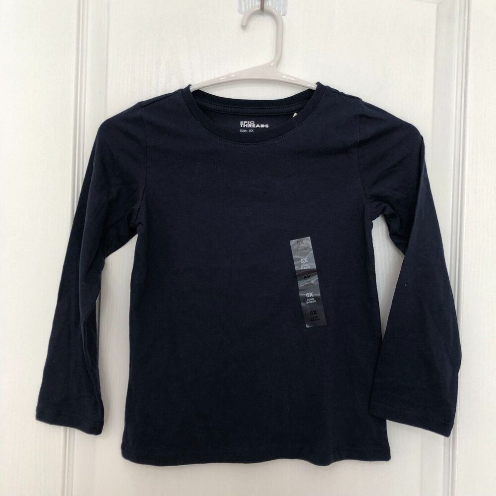 Epic Threads Kids‎ Navy Nautical Long Sleeve Tee Shirt Size 6X 100154855LG NEW
